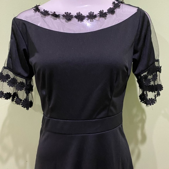 Elegant Black Fashin Mia Sheer Dress - Picture 2 of 5